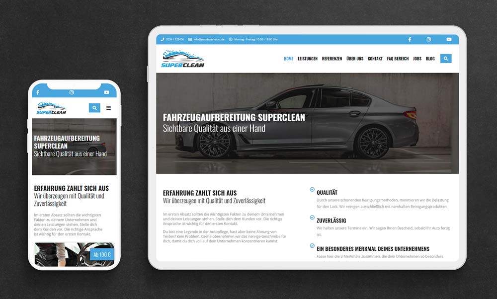 Fahrzeugaufbereiter Homepage Modern