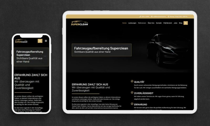 Fahrzeugaufbereiter Homepage mieten
